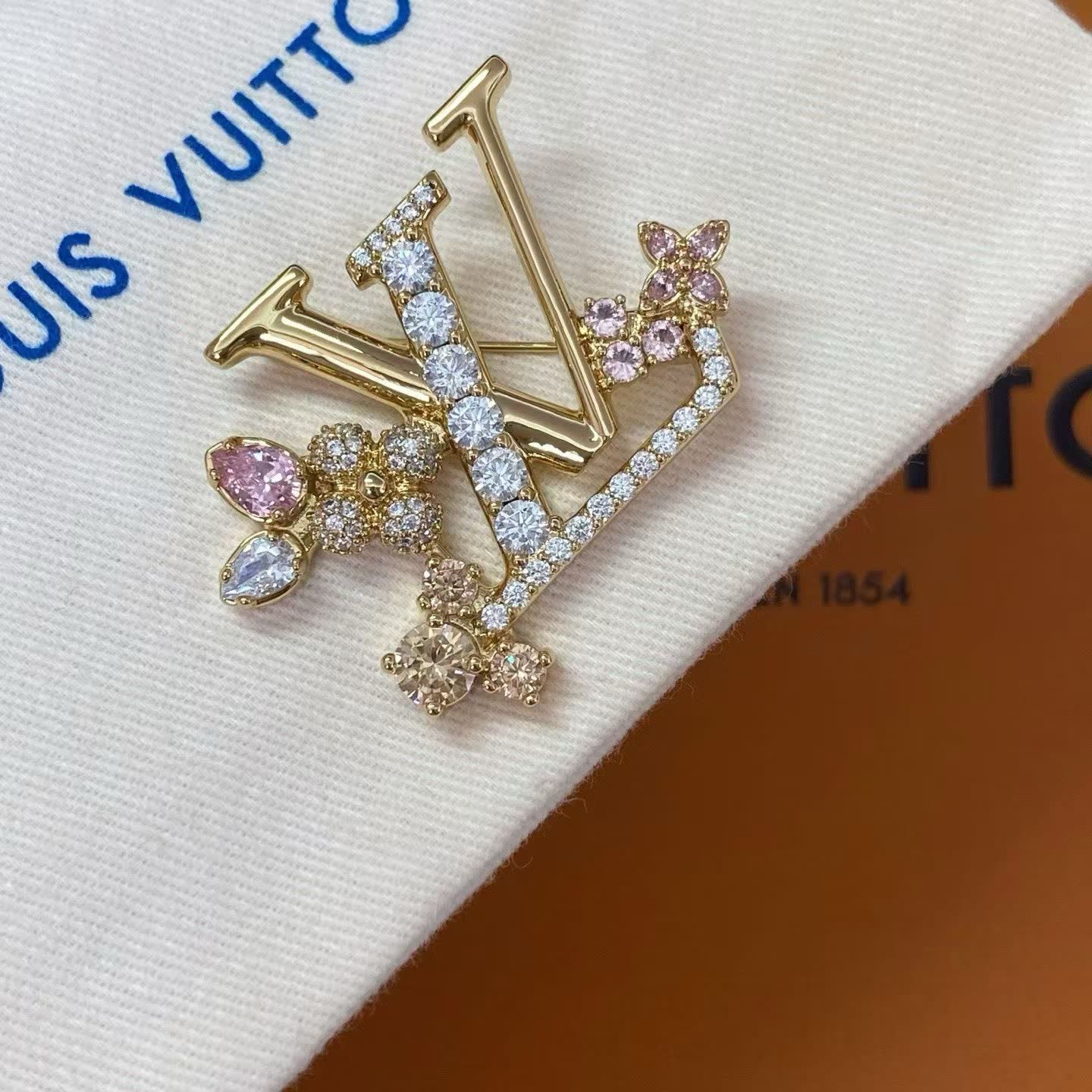 Louis Vuitton LV Logo Brooch
